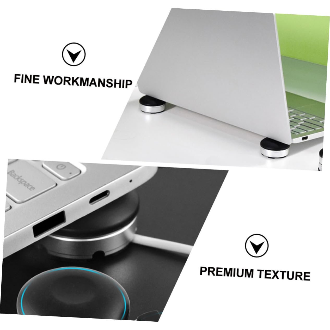 Подставка для ноутбука Регулируемая по высоте с нескользящей эргономичной охлаждающей подставкой для охлаждения ноутбука и комфортного набора текста Практичная настольная база для ноутбука и планшета, 2 шт., фото №4 Подставка для ноутбука Регулируемая по высоте с нескользящей эргономичной охлаждающей подставкой для охлаждения ноутбука и комфортного набора текста Практичная настольная база для ноутбука и планшета, 2 шт., фото №4
