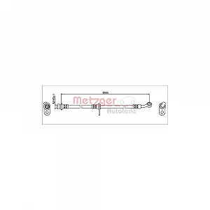 Тормозной шланг METZGER 4119374 для HONDA, передняя ось справа - Фото 1