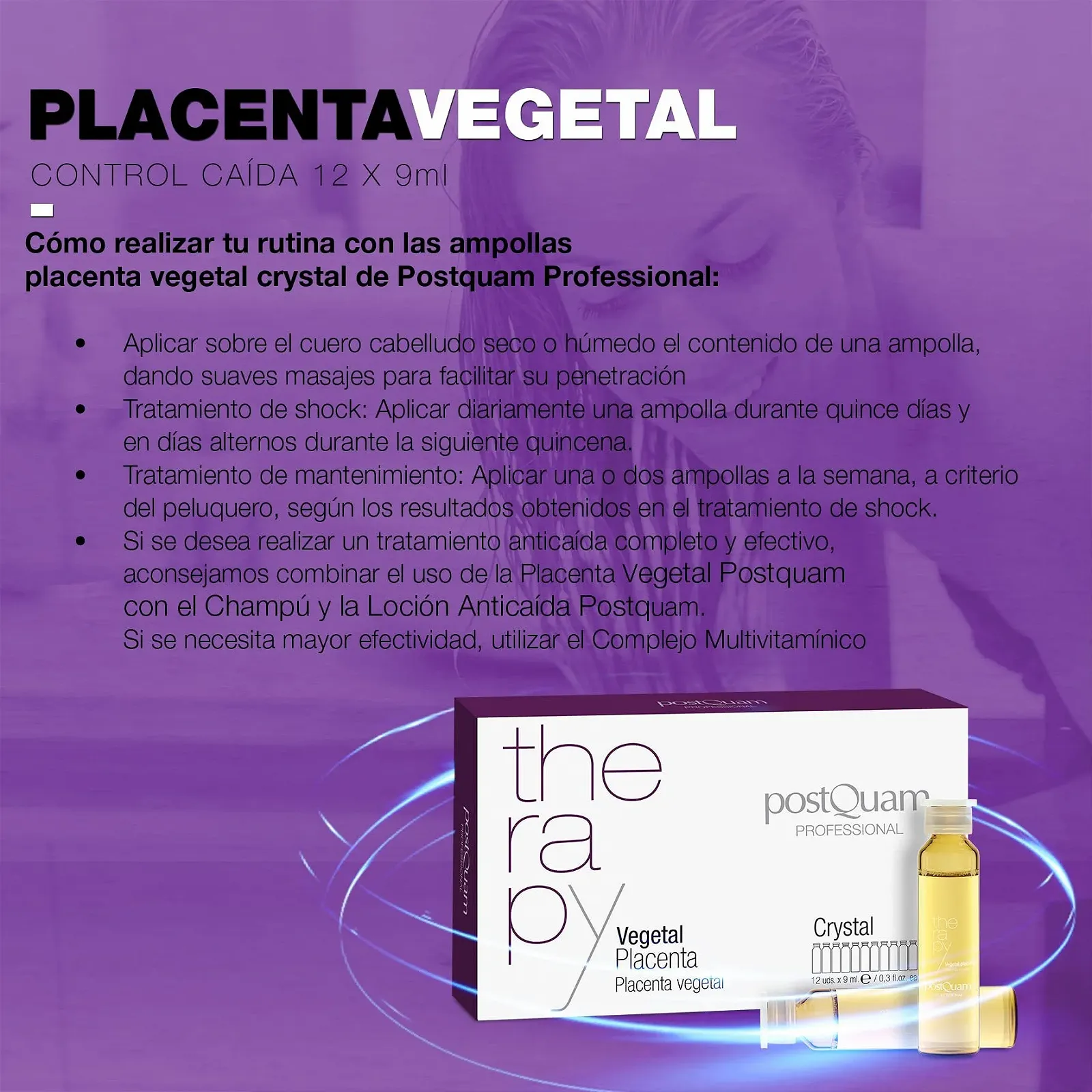 Засіб від випадіння волосся PostQuam, набір: 12 ампул Placenta Vegetal 9 мл + шампунь проти випадіння волосся 500 мл, фото №7 Засіб від випадіння волосся PostQuam, набір: 12 ампул Placenta Vegetal 9 мл + шампунь проти випадіння волосся 500 мл, фото №7