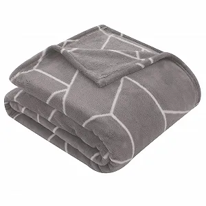 Покривало-Покривало one-home Геометричний Сірий Пухнастий Теплий М'який Флісовий 220 x 240 см - Фото 1
