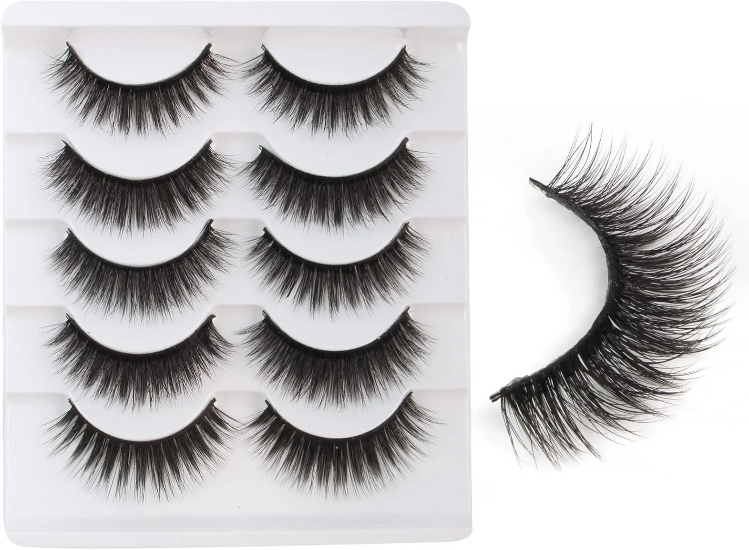 Набір з 5 пар накладних вій / Натуральний вигляд / 6D / Набір натуральних вій / Ручна робота / Багаторазові, фото №1