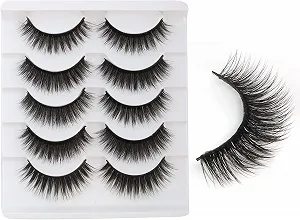 Набір з 5 пар накладних вій / Натуральний вигляд / 6D / Набір натуральних вій / Ручна робота / Багаторазові - Фото 1