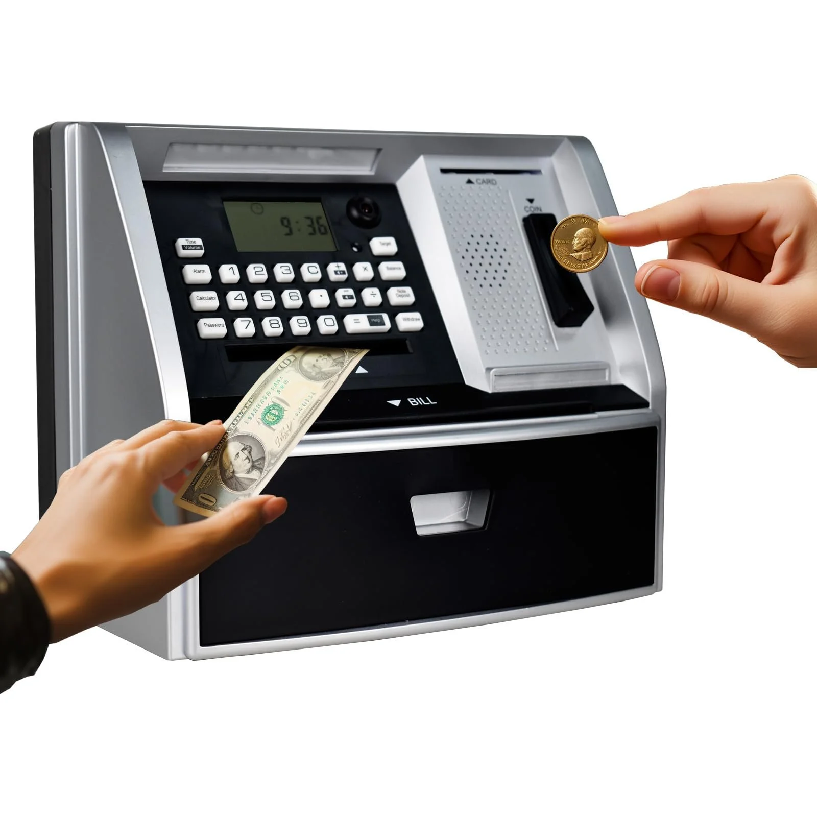 Скарбничка дитяча з розпізнаванням монет євро LCD-дисплей, фото №7