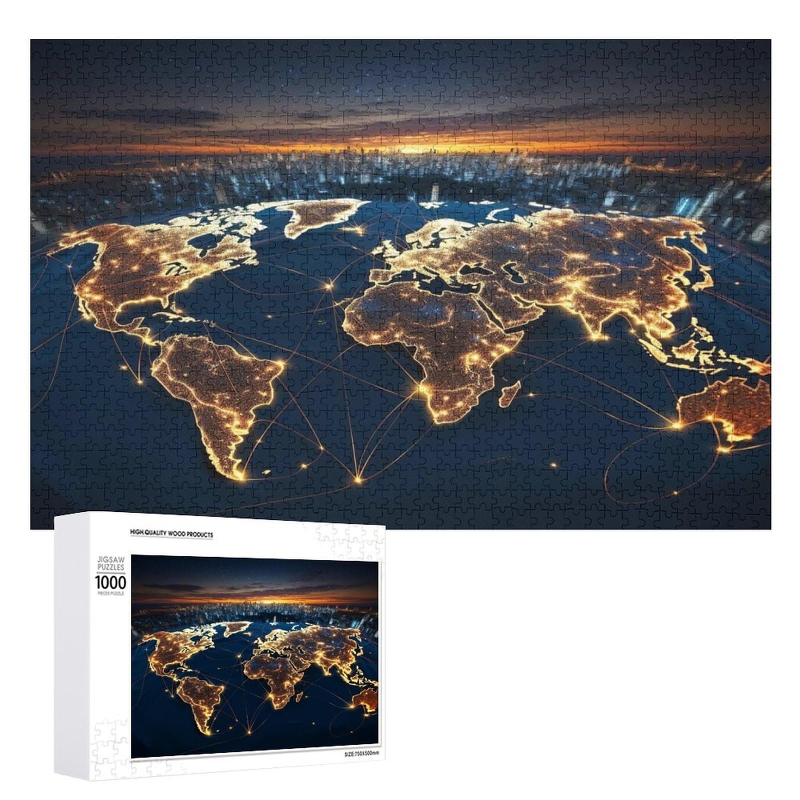 Деревянный пазл World Map 1000 деталей (75 x 50 см), фото №3