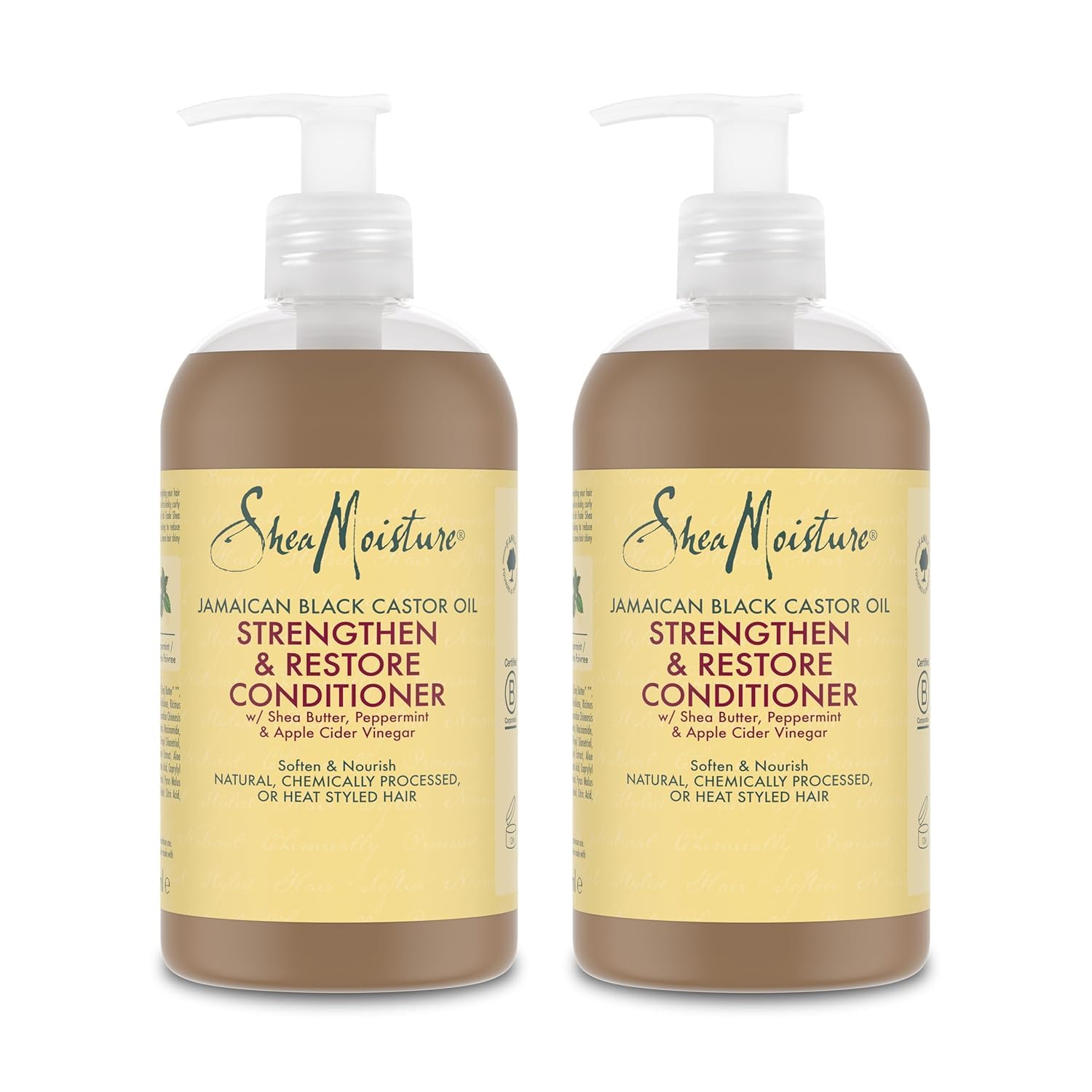 Кондиціонер SheaMoisture Jamaican Black Castor Oil Strength & Restore 2 x 384 мл, фото №1