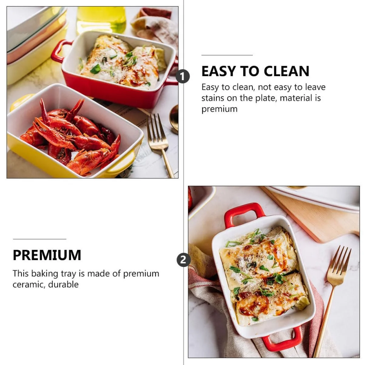 Форма для запекания Круглая термостойкая с двумя ручками, фото №9