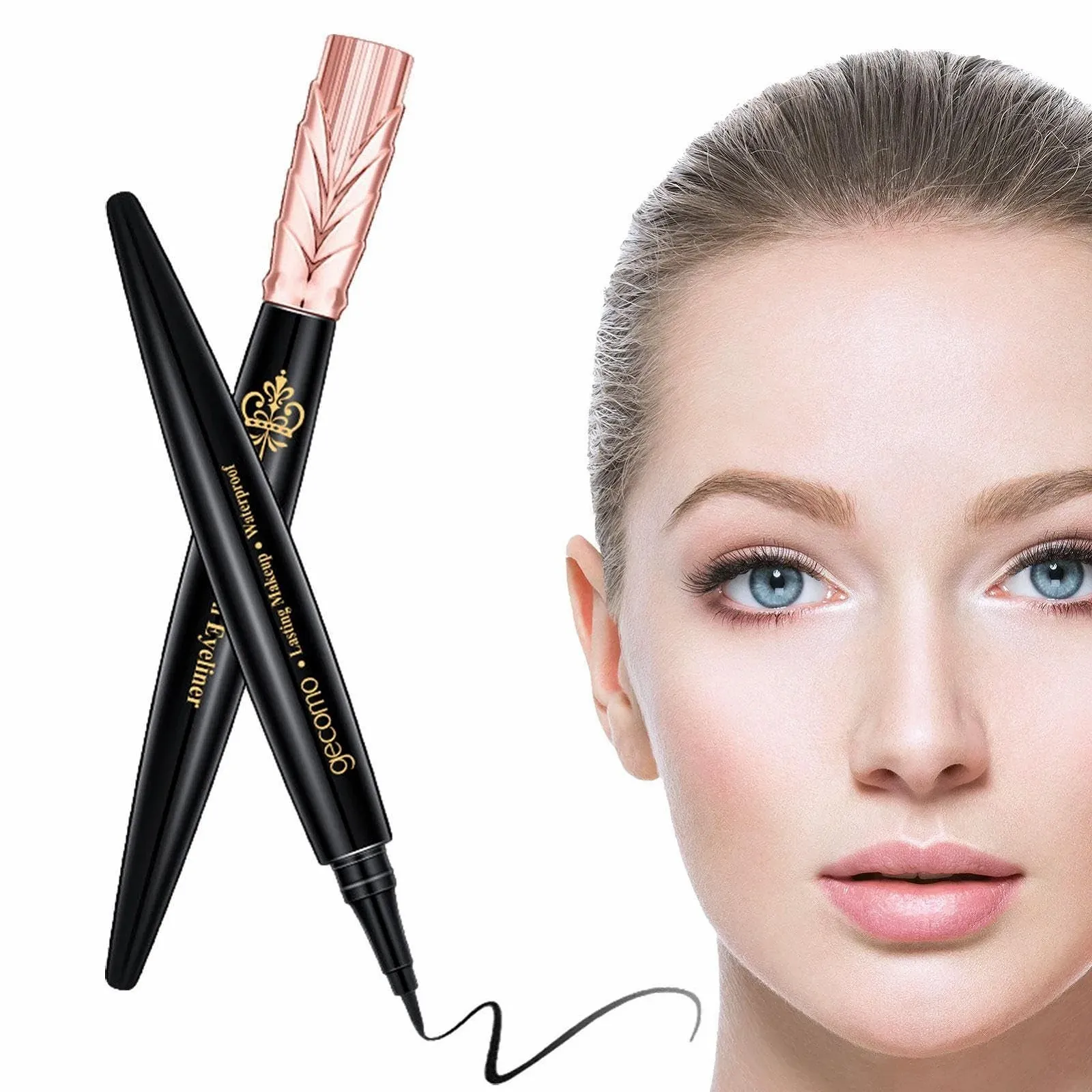 Рідка Підводка для очей Водостійка, Чорна, фото №7