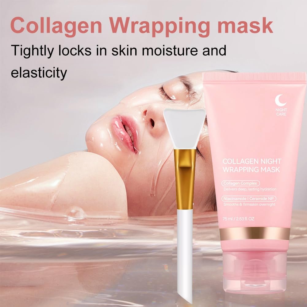 Нічна маска для обличчя Collagen, 75 мл, фото №4