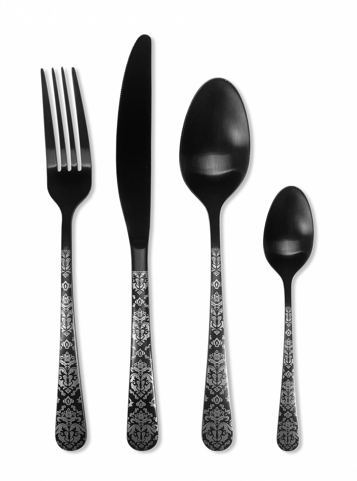 Набор столовых приборов Chambord TB Collection, 16 предметов (матовый черный), фото №1 Набор столовых приборов Chambord TB Collection, 16 предметов (матовый черный), фото №1