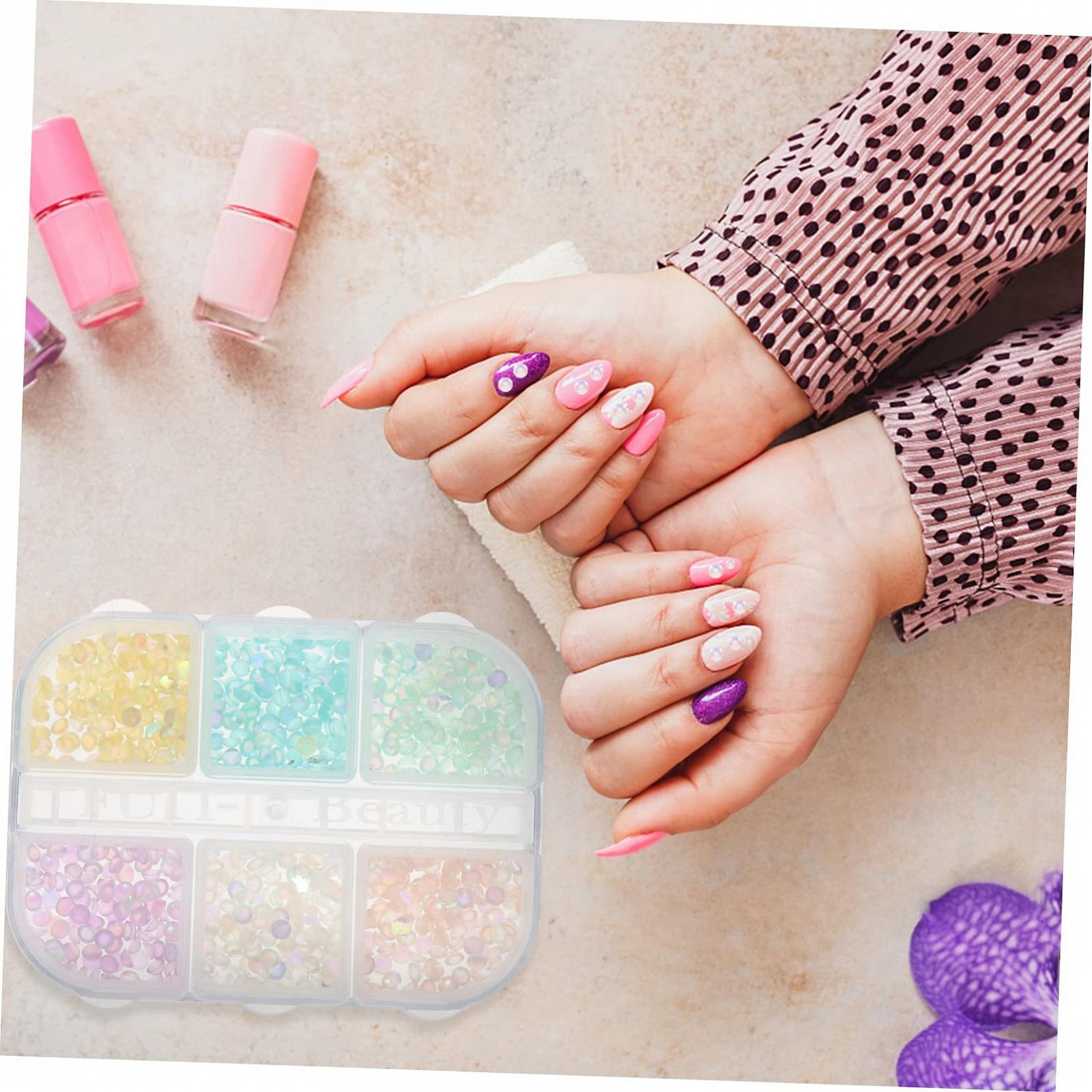1 коробка аксессуаров для ногтей, украшения для маникюра, декор для DIY, украшения для ногтей для девочек, камни для ногтей, украшения для ногтей, подвески для ногтей, украшения для ногтей своими руками, смола, разноцветные, фото №8