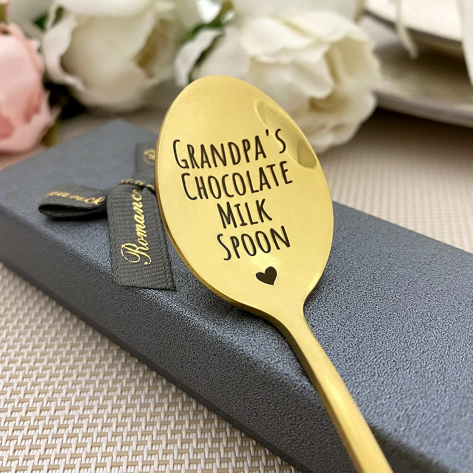 Ложка для шоколадного молока Die Cut з гравіюванням 19 см Довга ручка Нержавіюча сталь, фото №3