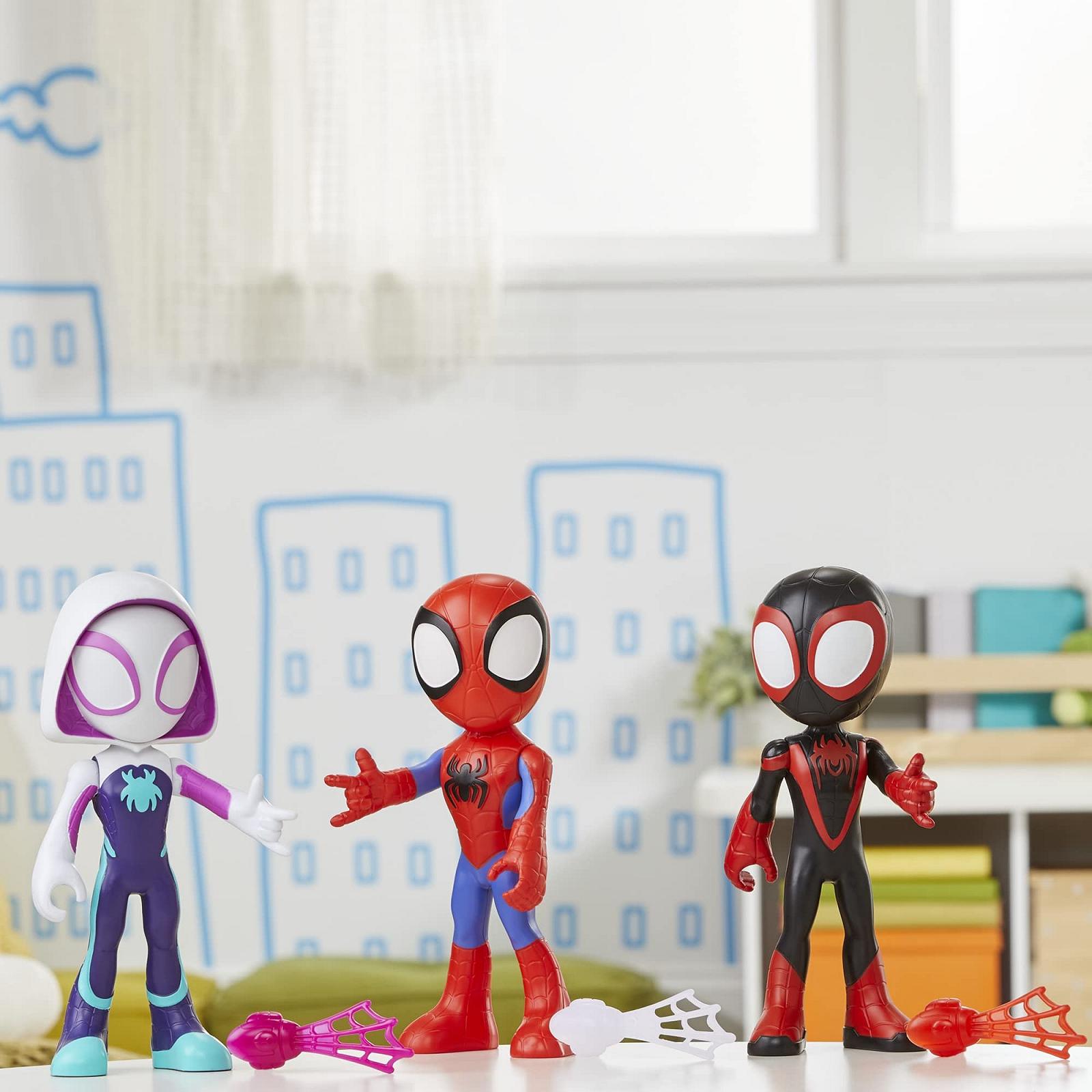 Фигурки Team Spidey, 3 шт., 22,5 см, с веб-аксессуарами, фото №9