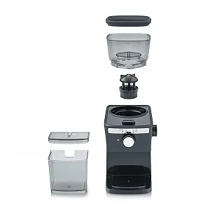 Кофемолка электрическая GRAEF CM252 80 г, 17 степеней помола, 2-12 чашек, подсвечиваемая кнопка старт/стоп, 130 Вт, черная synthetic.ua - Фото 1