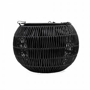 Підвісний кошик DARO DEKO поліротанг круглий чорний 32 см synthetic.ua - Фото 1