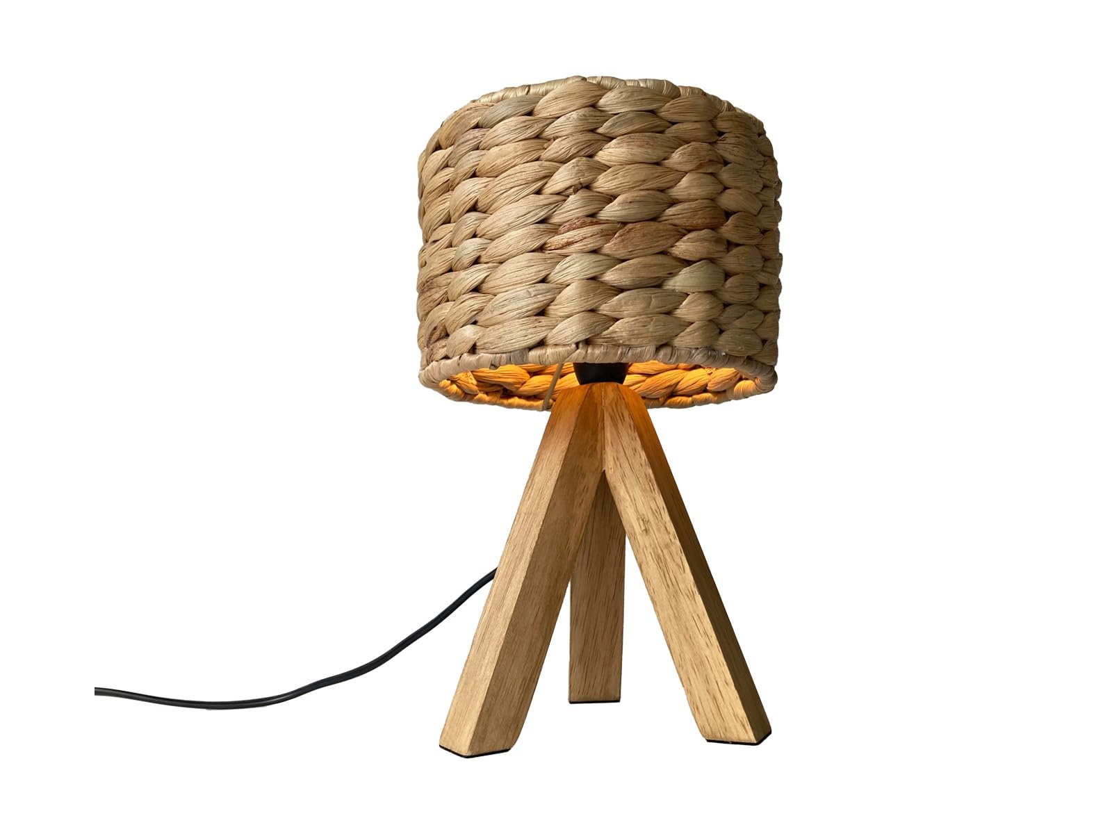 Настільна лампа meineWunschleuchte Тринога з абажуром із водяного гіацинта 26 см Small, фото №1