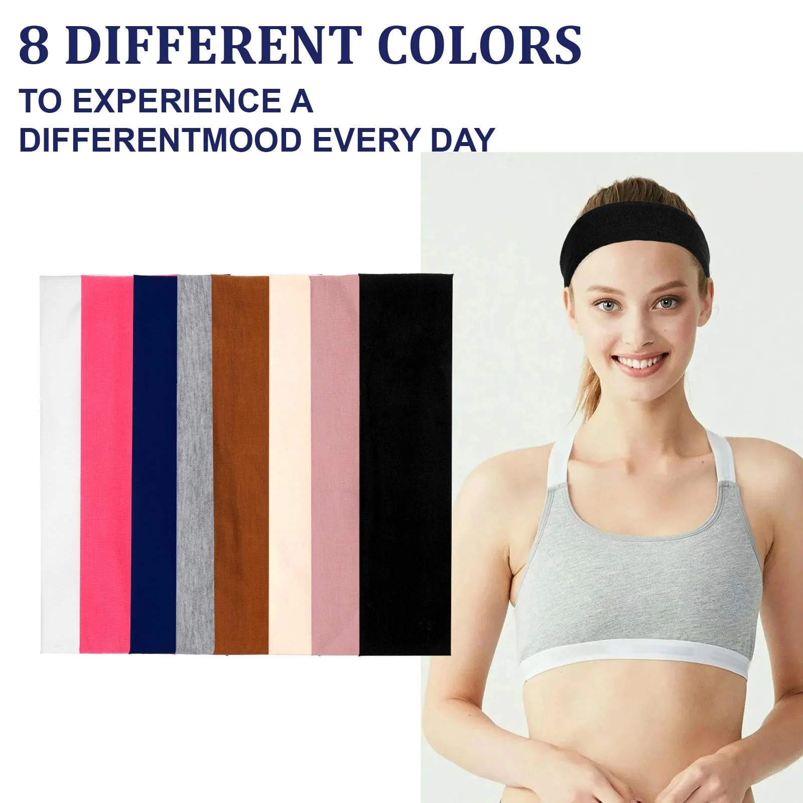 Пов'язка на голову М'яка для жінок, 8 штук, фото №4