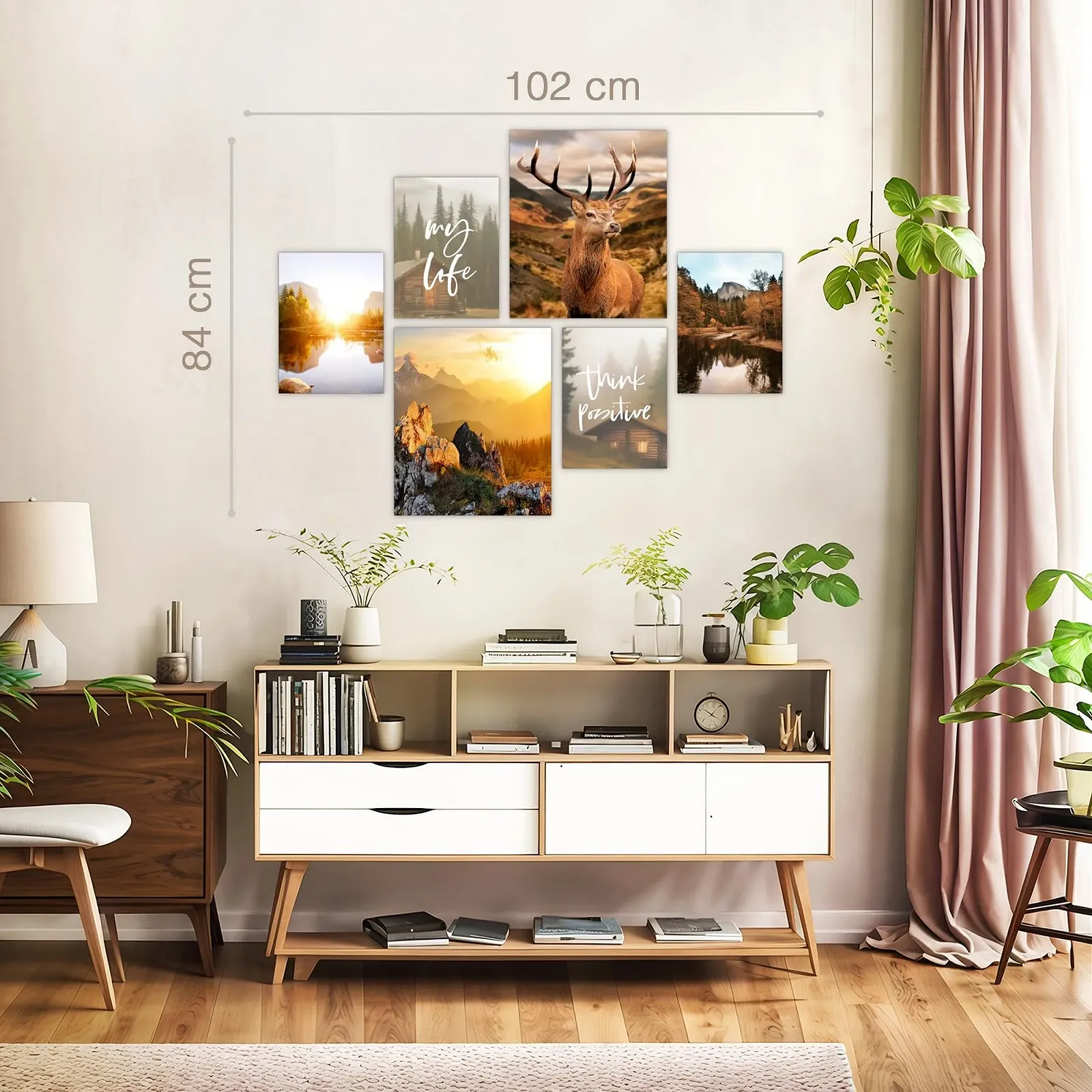 Набор картин Novart Landscape Mountains Nature N033063a Оранжево-коричневый, фото №3