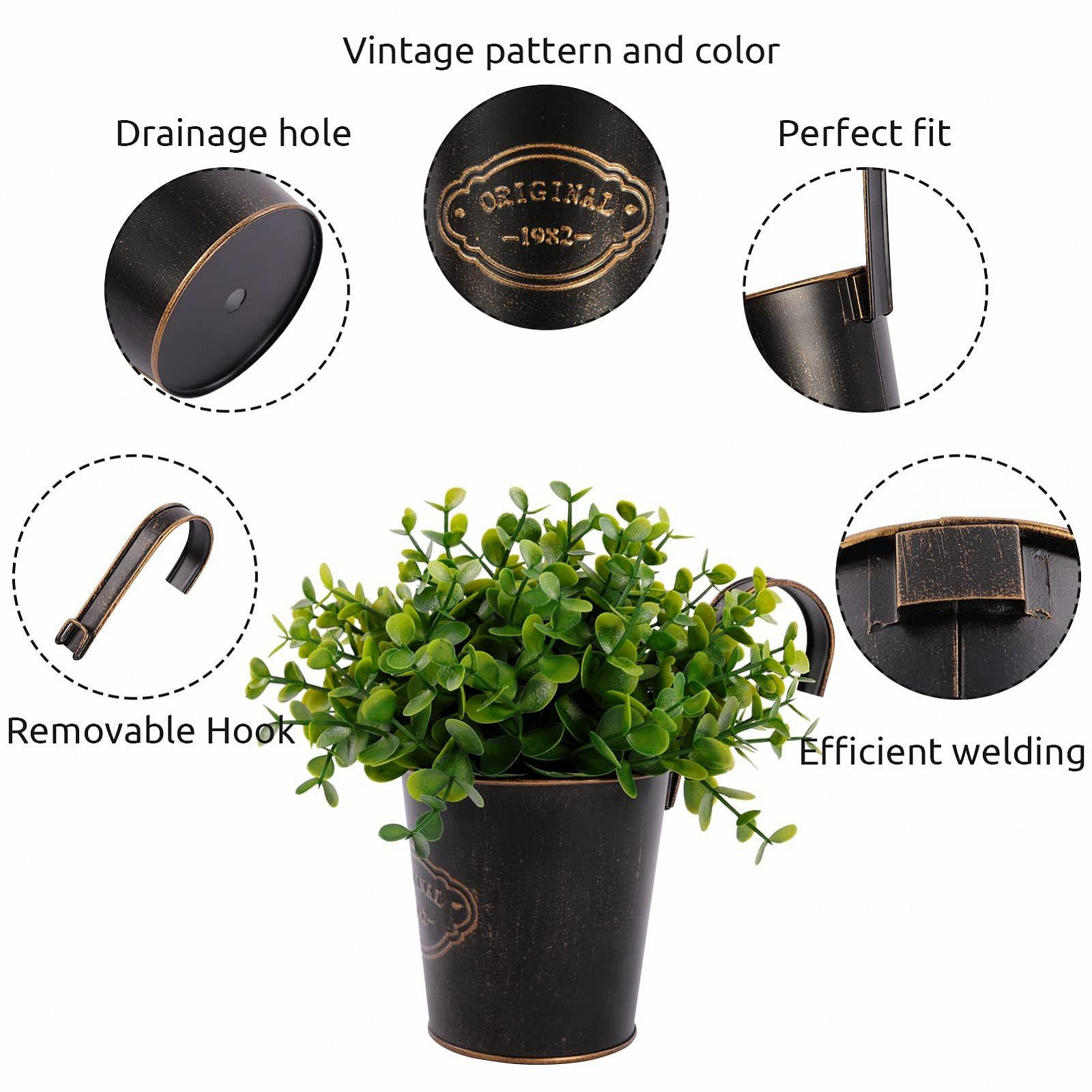 Підвісні горщики металеві балконні з дренажним отвором набір із 4 шт. вінтаж, фото №3 Підвісні горщики металеві балконні з дренажним отвором набір із 4 шт. вінтаж, фото №3