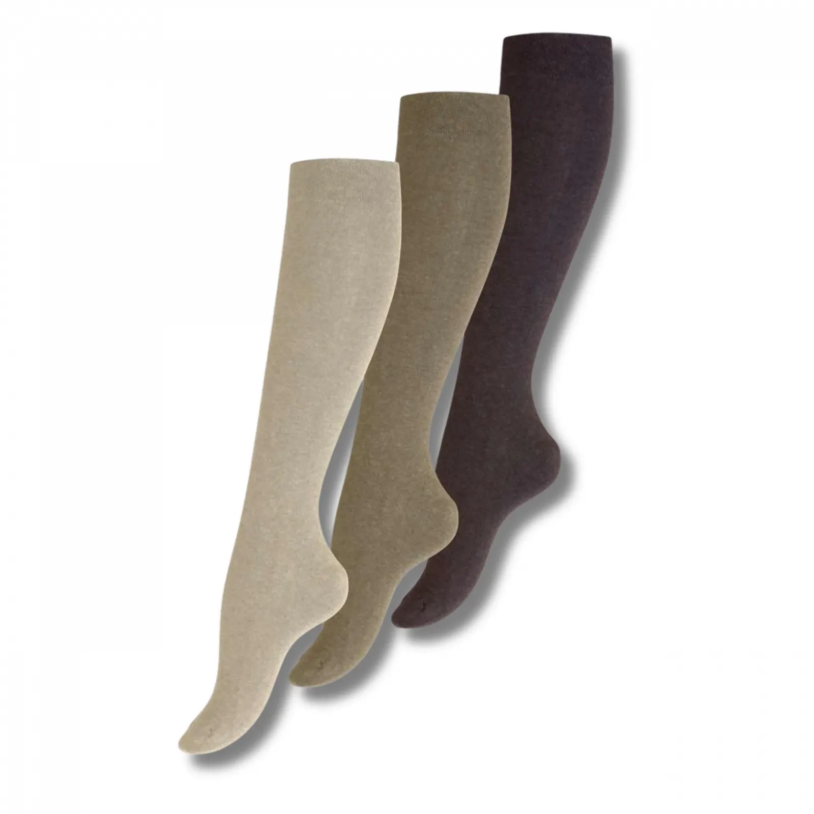 Жіночі однотонні бавовняні безшовні довгі шкарпетки до коліна, фото №1