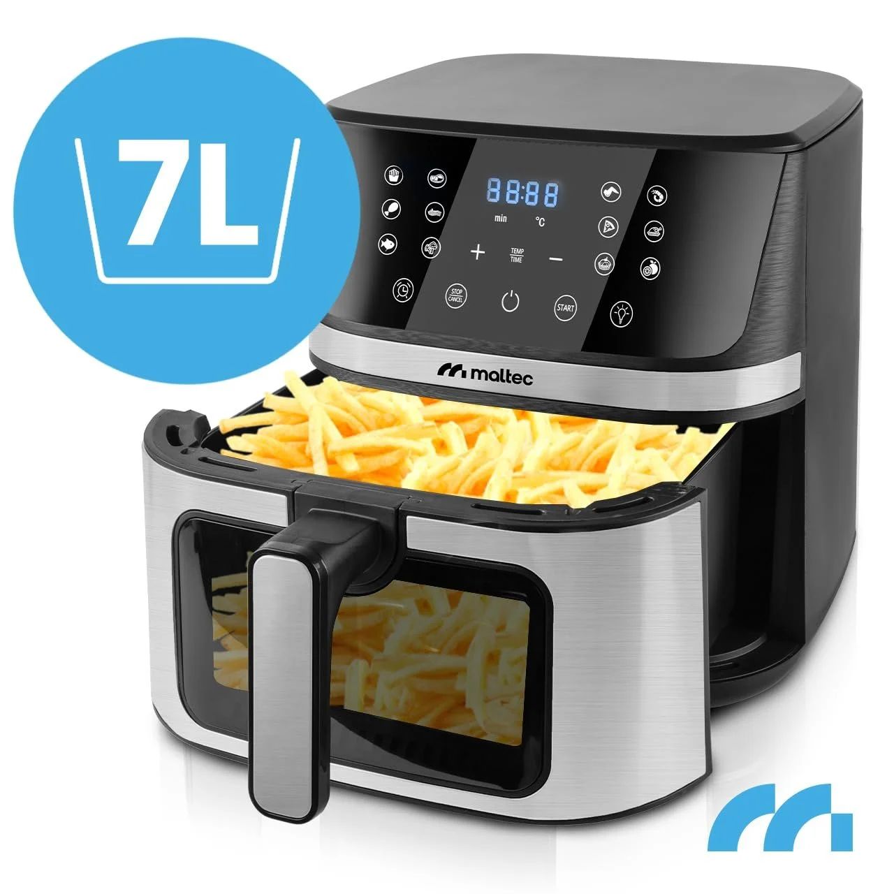 Мультипіч MalTec AirFryer1800W-7L 7 л 12 програм LED-екран Чорний, фото №4 Мультипіч MalTec AirFryer1800W-7L 7 л 12 програм LED-екран Чорний, фото №4