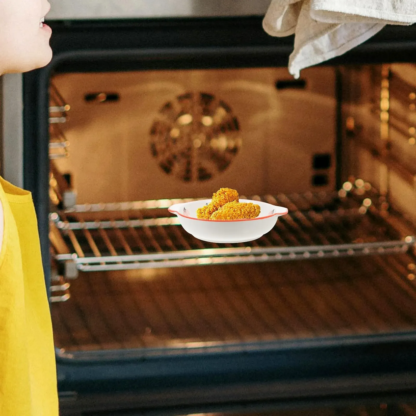 Форма для запікання керамічна кругла з ручками з візерунком, фото №8 Форма для запікання керамічна кругла з ручками з візерунком, фото №8