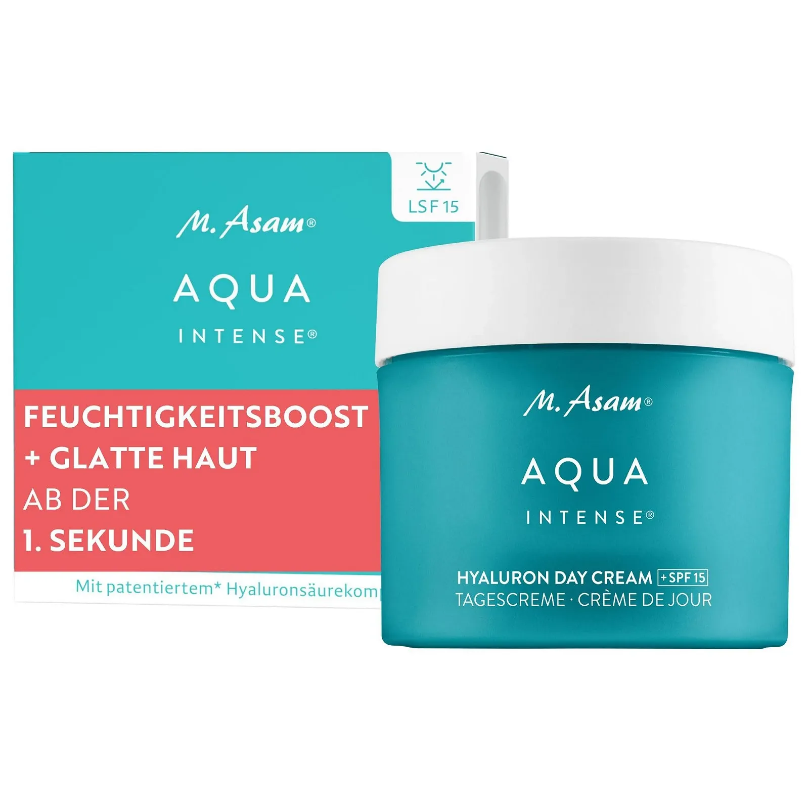 Денний крем для обличчя M. Asam Aqua Intense Hyaluronic зволожуючий з SPF 15, 50 мл, фото №1 Денний крем для обличчя M. Asam Aqua Intense Hyaluronic зволожуючий з SPF 15, 50 мл, фото №1