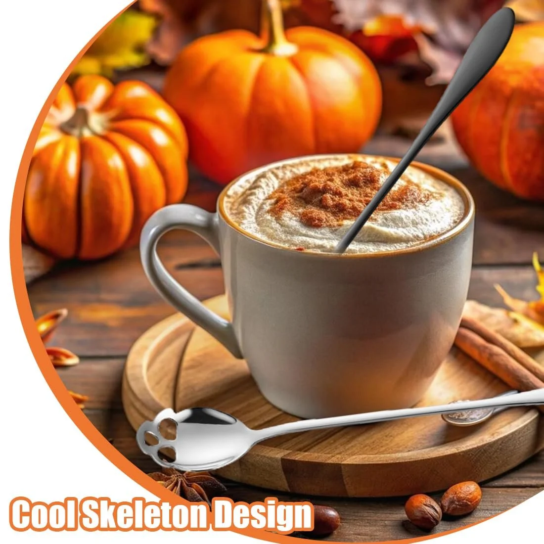 Набір ложок AYV Skull з 4 штук, з нержавіючої сталі, фото №4