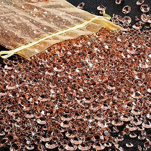 Стразы Акриловые кристаллы с острой основой 3 размеров 4000 шт. для свадебного декора, маникюра, заполнения косметички, украшения макияжа, декорирования рабочего стола (розовое золото) - Фото 1