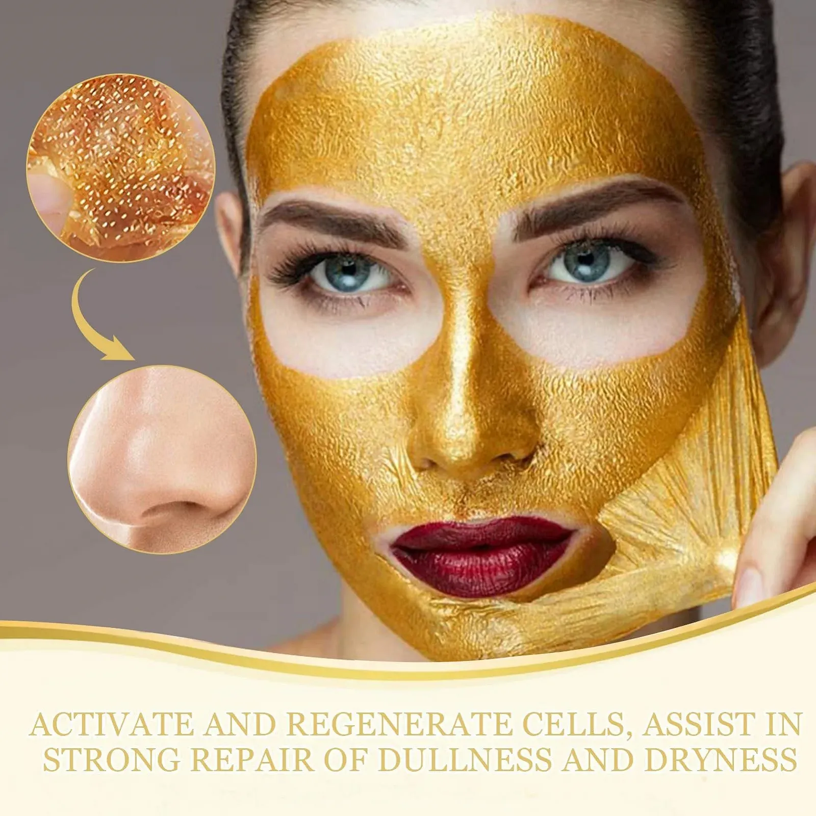 Набір Масок для обличчя Gold Foil Peel Off, 2 шт. Золотий, фото №5