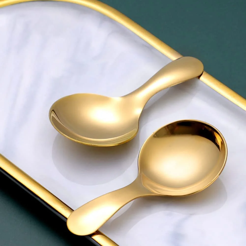 Ложка Чайна з нержавіючої сталі Маленька 6 шт Золотий, фото №8