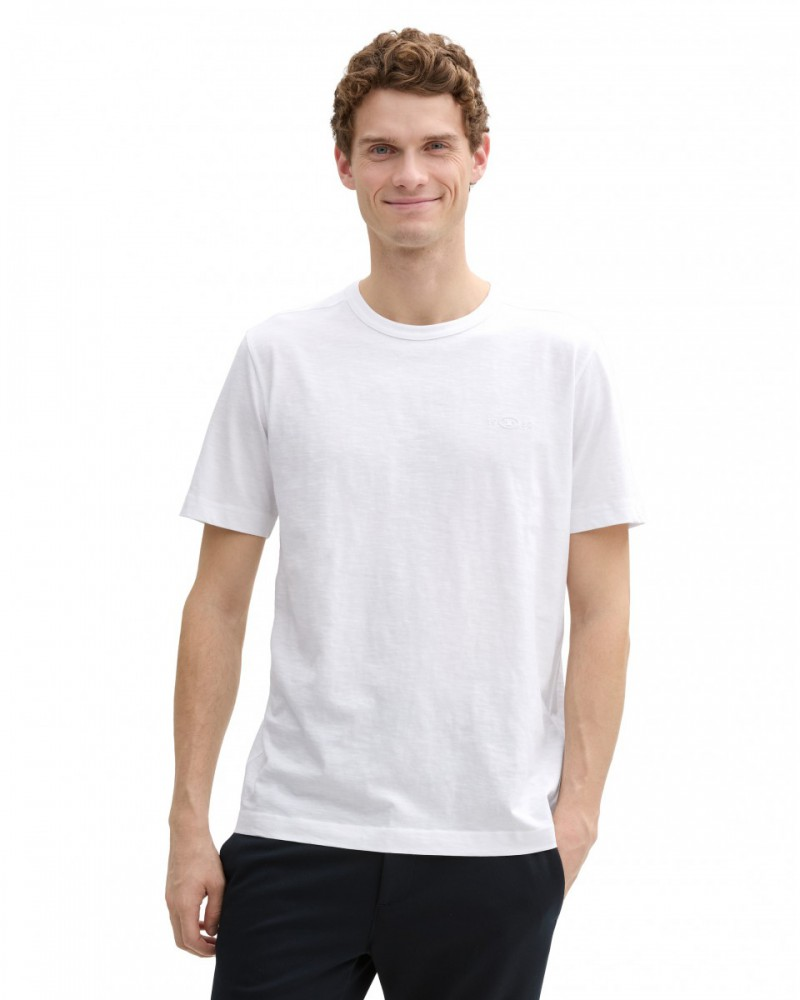 Футболка Basic cotton  1045627-20000 Tom Tailor Білий M, фото №1