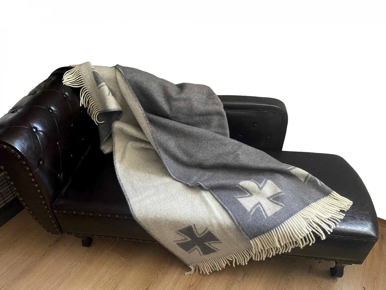 Покривало Вовняна Alpenwolle, Військова ковдра, Армійська ковдра, Покривало на ліжко, 135 x 220 см в подарунковій коробці, фото №7