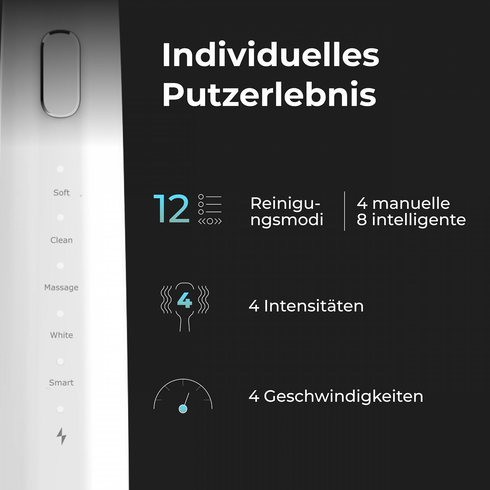 Електрична звукова зубна щітка AENO DB1S 12 режимів 46 000 вібрацій/хв 90 днів роботи, фото №4