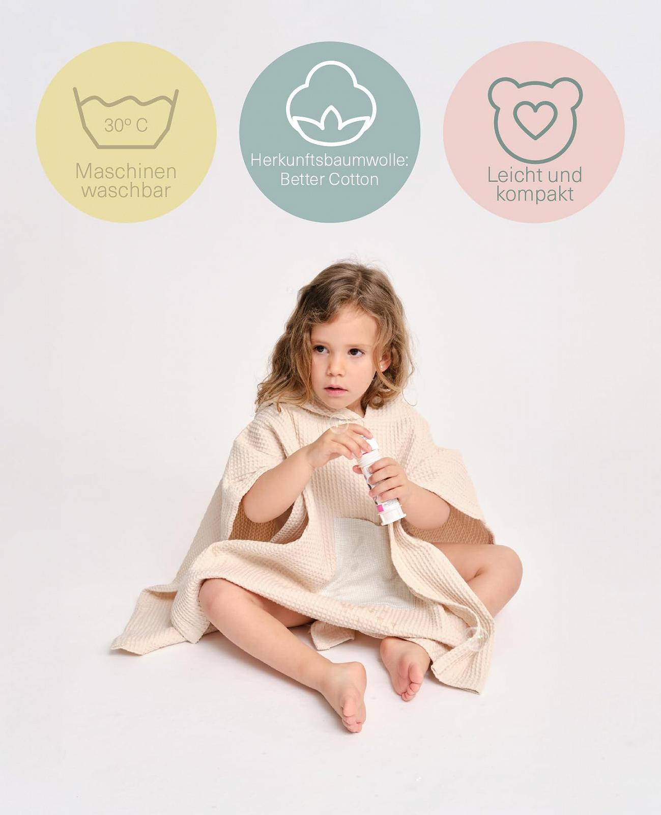 Пончо для ванны Molis&co Zinnia для детей 7-8 лет с капюшоном. Легкий и компактный халат для детей, фото №3