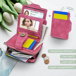 Кошелек AdiStylinno Маленький Искусственная кожа RFID Блокировка с передним карманом Цветочный Розовый synthetic.ua - Фото 1