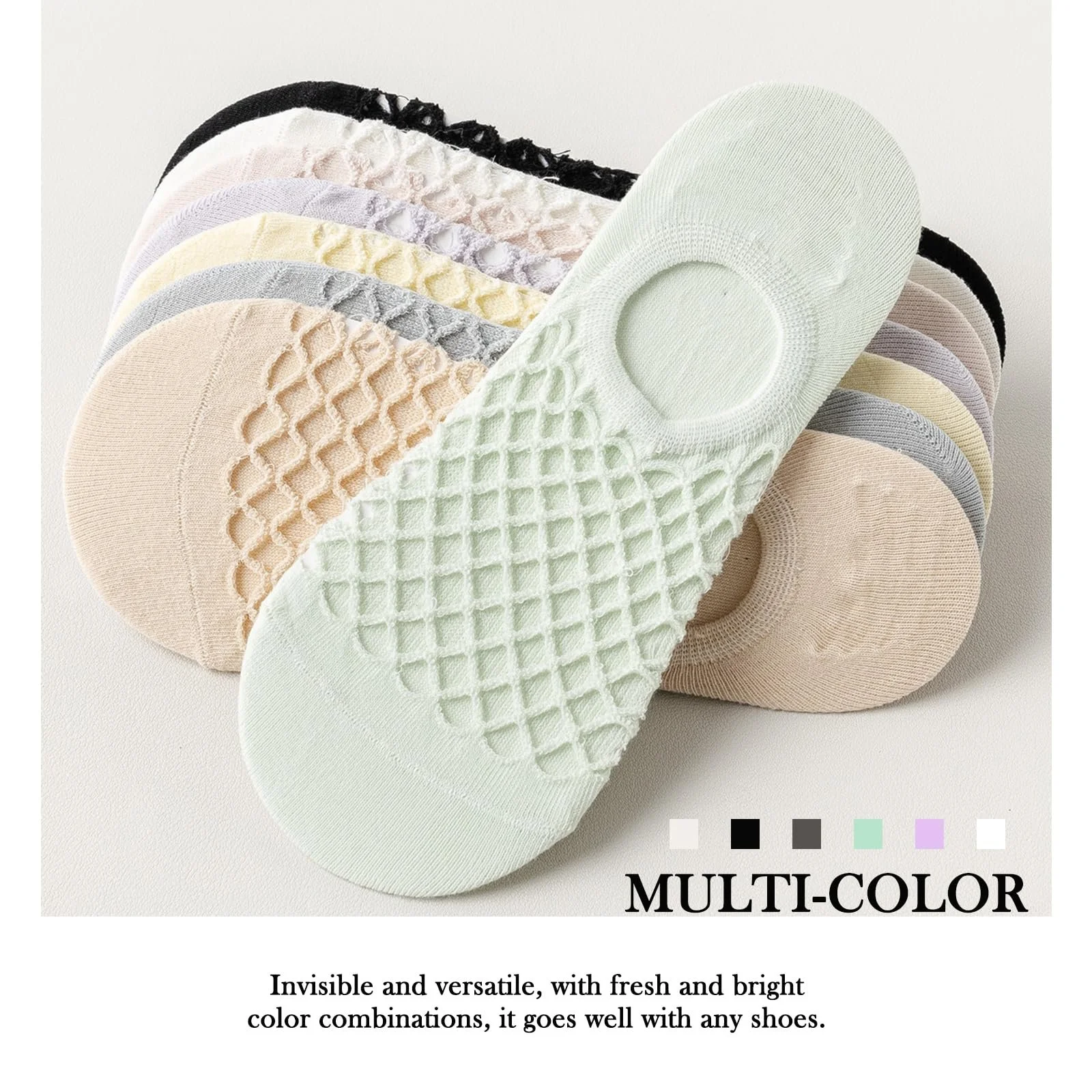 6 пар женских ультра дышащих подследников Невидимые носки, летние модные большие сетчатые низкие носки-следки Повседневные носки-лодочки с нескользящим силиконом, носки до щиколотки для лоферов и кроссовок, фото №9 6 пар женских ультра дышащих подследников Невидимые носки, летние модные большие сетчатые низкие носки-следки Повседневные носки-лодочки с нескользящим силиконом, носки до щиколотки для лоферов и кроссовок, фото №9