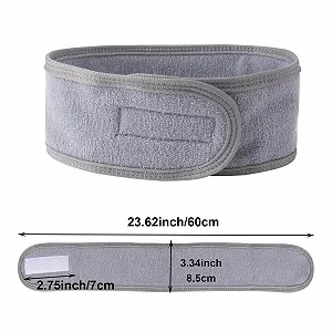 Пов'язка на голову Сіра для макіяжу, для вмивання обличчя, косметична synthetic.ua - Фото 1