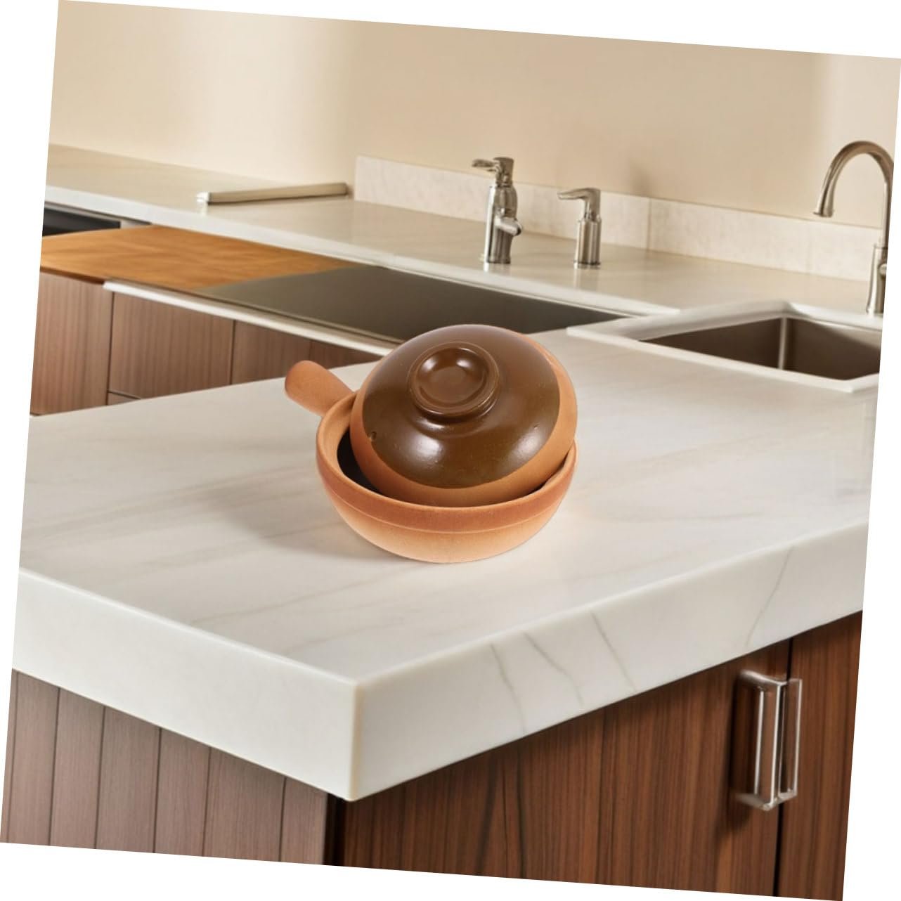 Ківш BESTYASH з кришкою глиняний для здорового приготування, фото №5