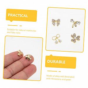 Бантики, стрази для нігтів, хрестики, металеві прикраси synthetic.ua - Фото 1