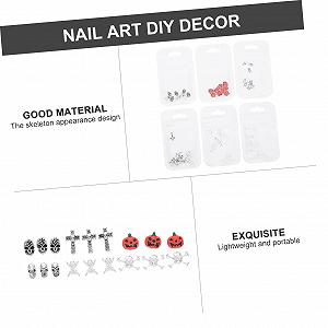 Украшения для ногтей Тип: Стразы Бренд: Beavorty Серия: Хэллоуин Модель: Скелет, Тыква, Кристалл, Бриллиант Характеристики: 3D Набор 54 шт synthetic.ua - Фото 1