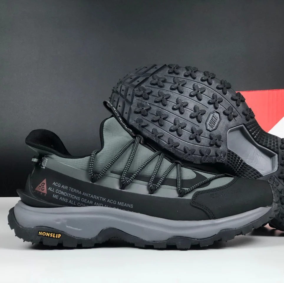Чоловічі кросівки Nike ACG Air Terra Antarktik сірі з чорним термо осінь зима, фото №2