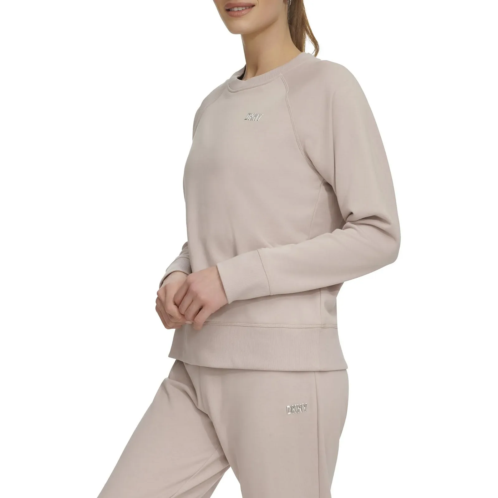 Жіночий Світшот DKNY з Металевим Логотипом, Круглий Виріз, фото №3 Жіночий Світшот DKNY з Металевим Логотипом, Круглий Виріз, фото №3