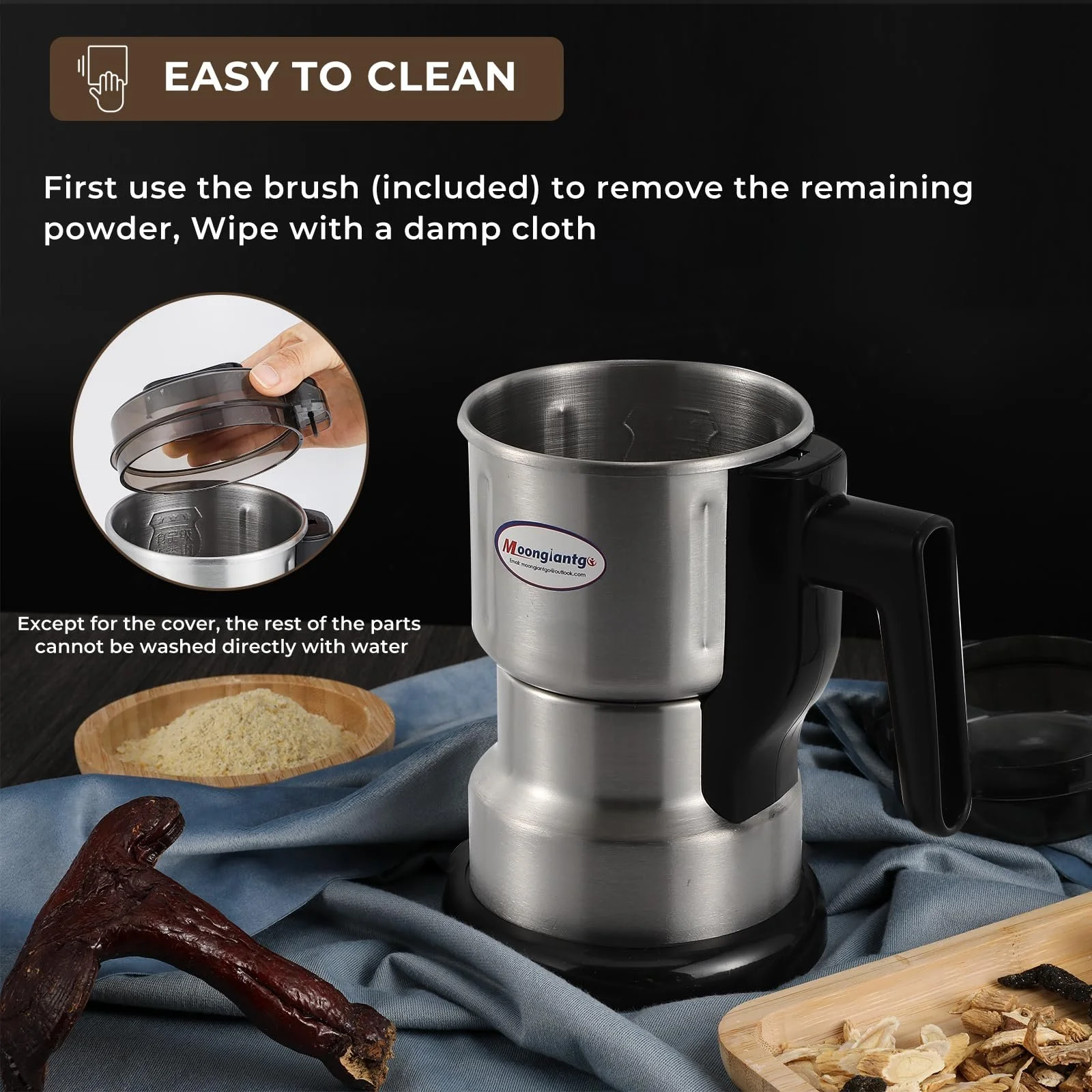 Электрическая мельница Moongiantgo Многофункциональная Ultra Fine Spice Mill & Coffee Grinder, фото №6