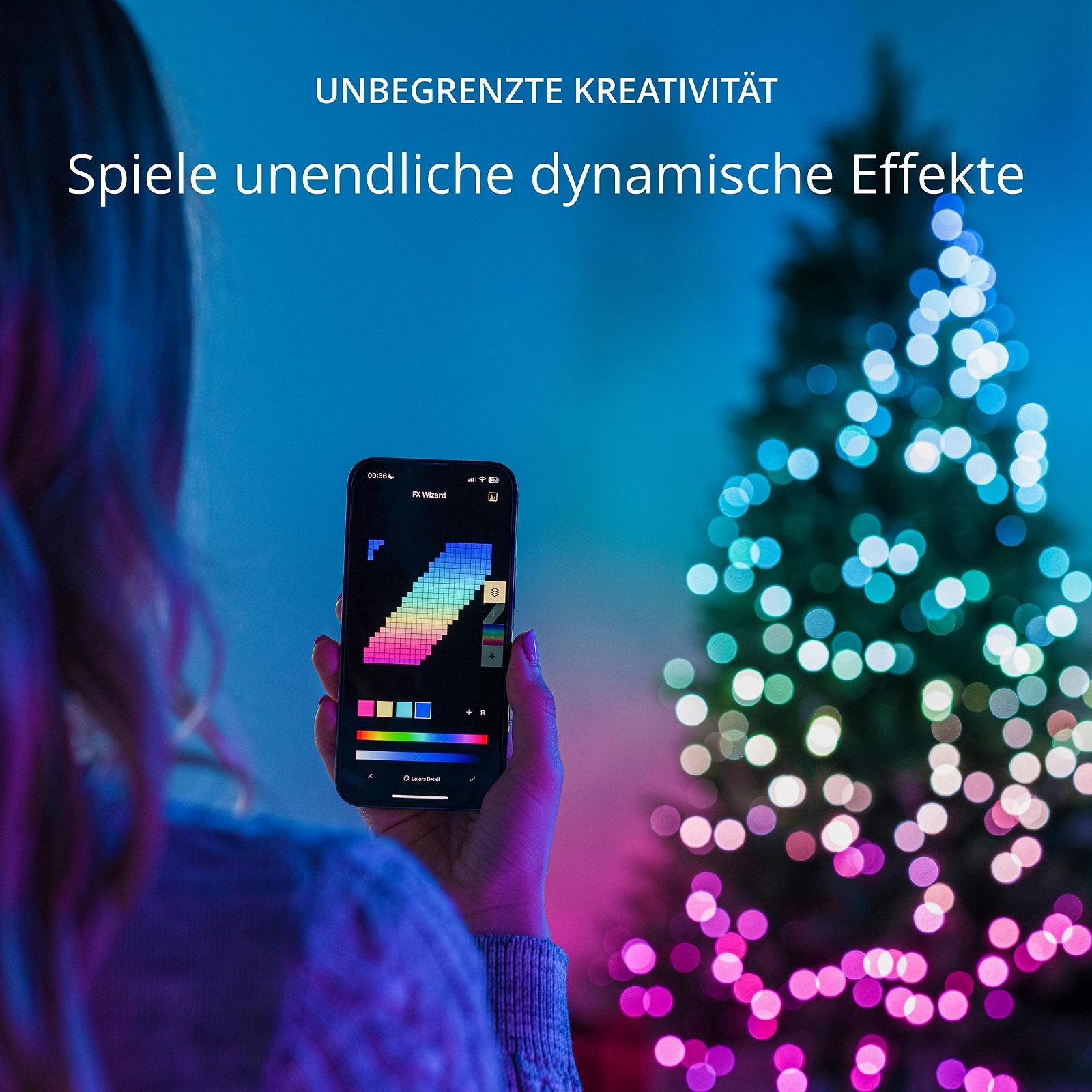 Гірлянда Twinkly Candies 200 LED RGB 12 метрів, зелений дріт, живлення USB-C, фото №5