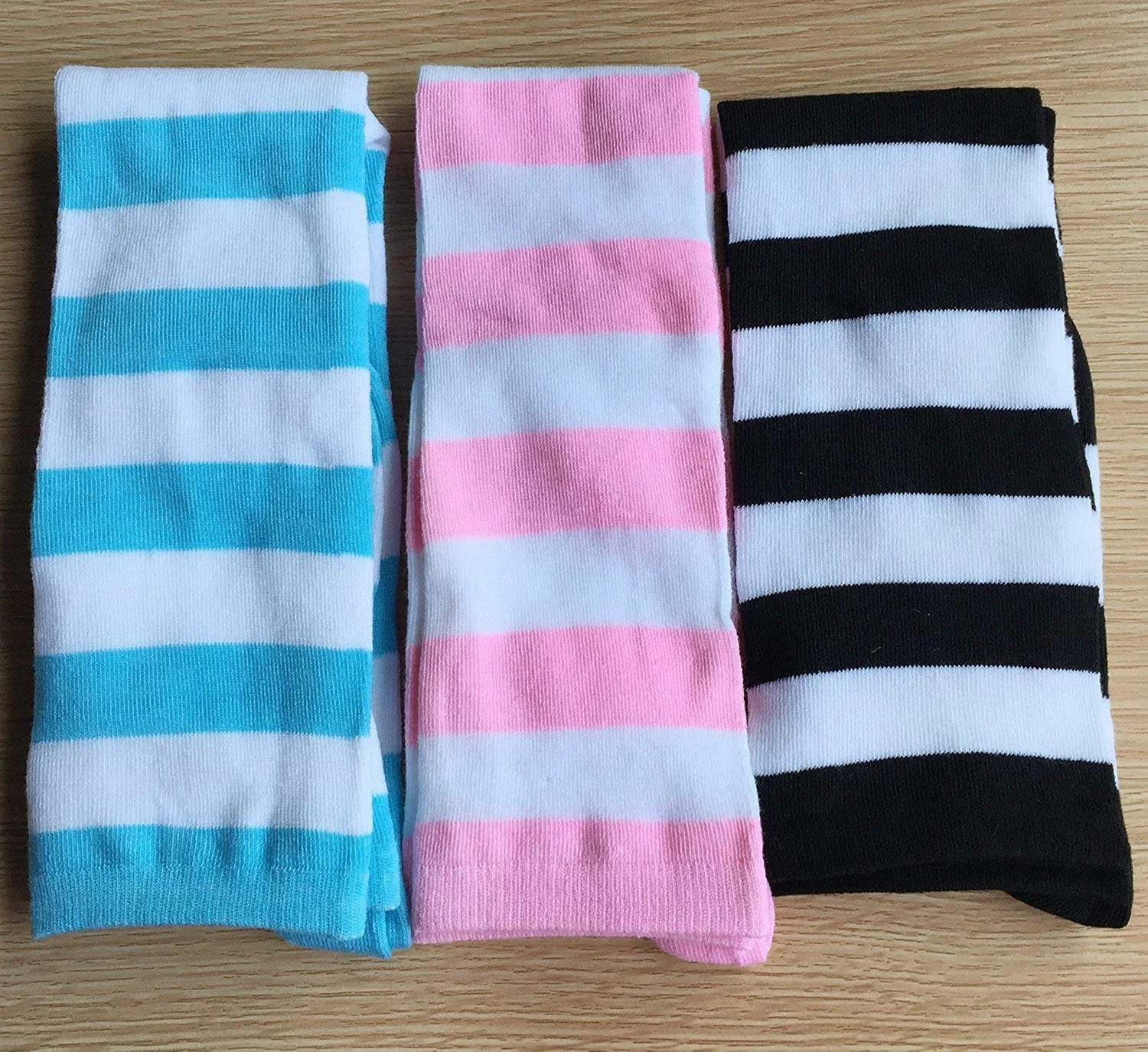 Женские гольфы DRESHOW 3 пары Вязаные спортивные носки в полоску выше колена, фото №5 Женские гольфы DRESHOW 3 пары Вязаные спортивные носки в полоску выше колена, фото №5