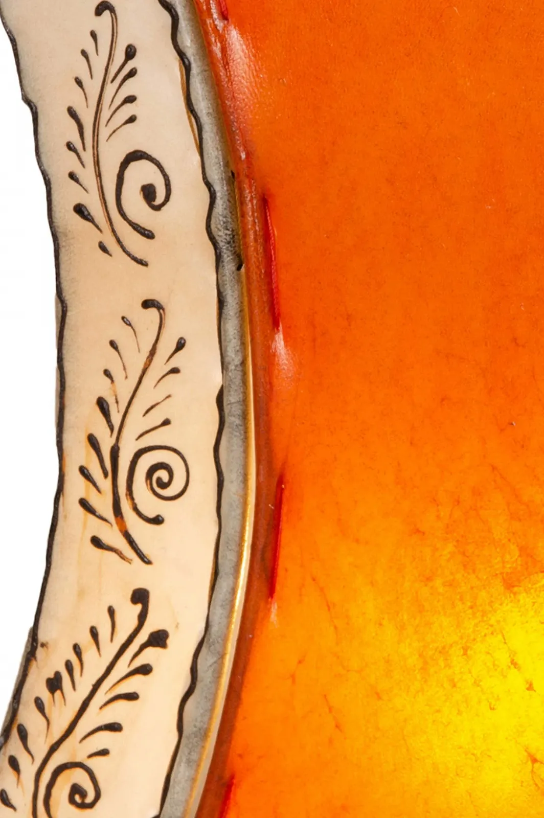 Настільна лампа Marrakesch Orient & Mediterran Interior Chika Asian 40 см шкіряна металева помаранчева бежева, фото №9