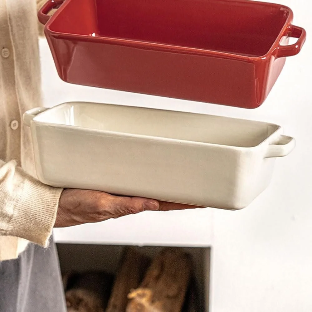 Форма для выпечки керамическая прямоугольная с двойными ручками 1320 мл, фото №7