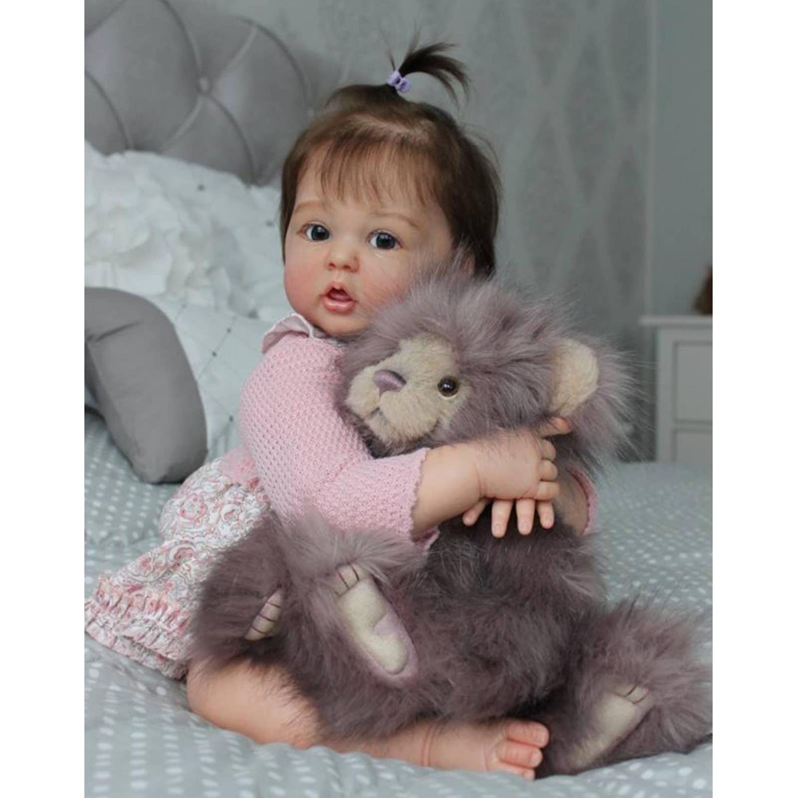 Лялька YIHANGG Realistic Girl 60 см Cute Reborn Doll Newborn Reborn Baby 24 дюйми Принцеса 3D Колір Шкіри, фото №1