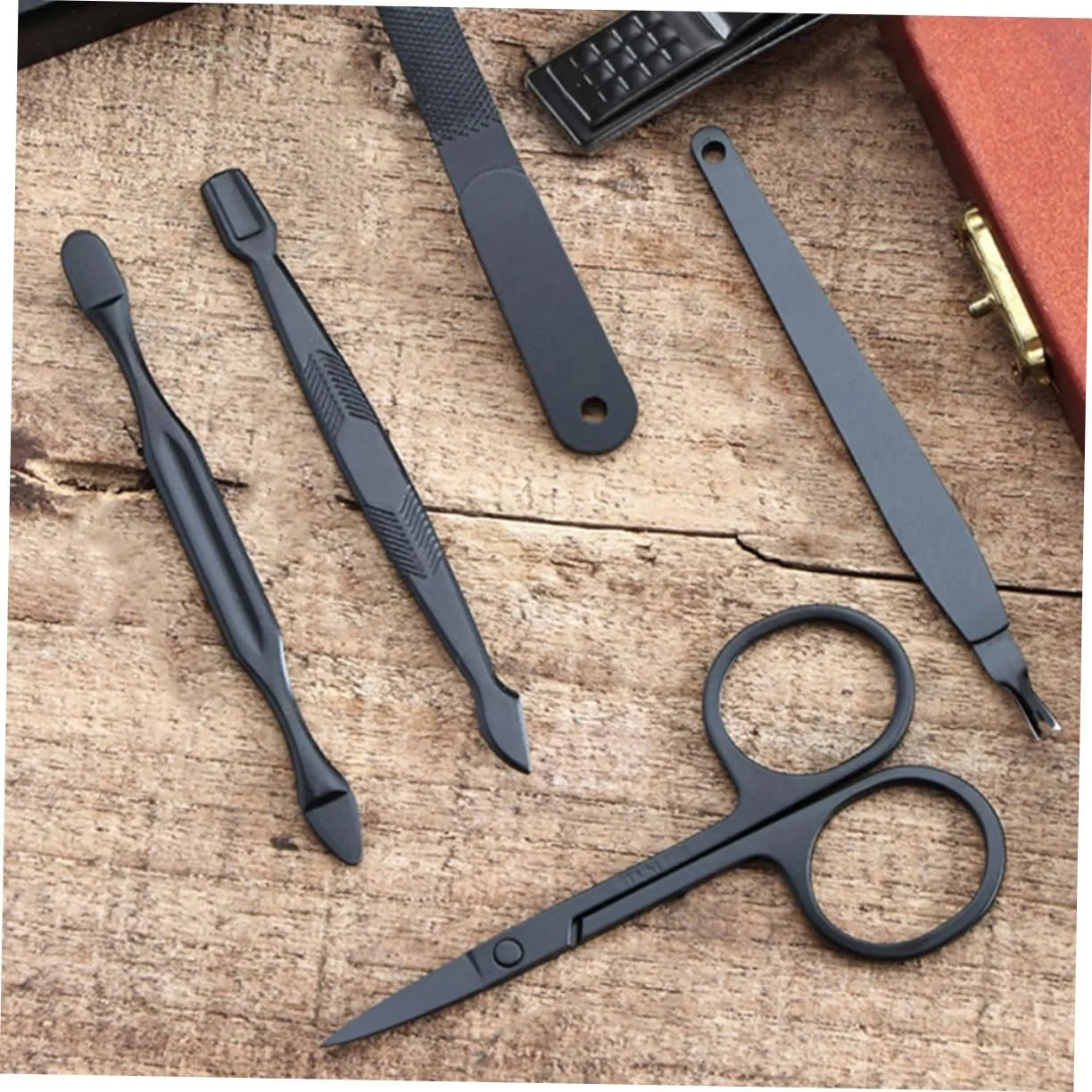 Набор кусачек для ногтей PACKOVE, нержавеющая сталь, черный, фото №5