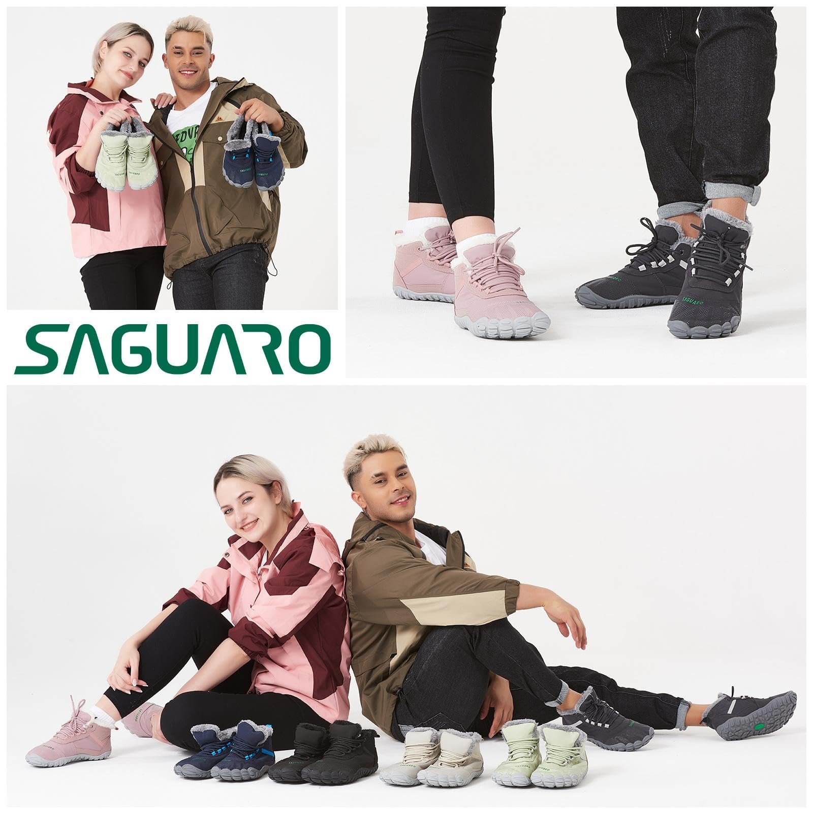 Обувь SAGUARO Barefoot, Мужские зимние ботинки на подкладке, Женские теплые зимние ботинки, фото №8